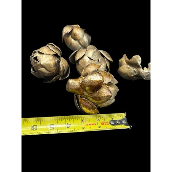 Vintage Faux Artichokes Antique Finish Farmhouse Kitchen Decor 5 Piece 4" - Picture 10 of 10
